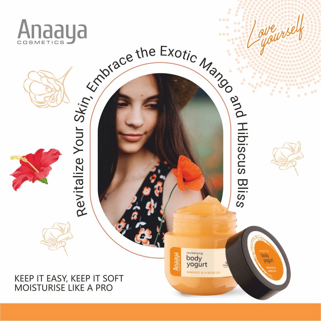 Anaaya Revitalizing Body Yogurt | Mango and Hibiscus | Instant Absorb, Deep Penetrate, Light Weight and Non Sticky 200ml