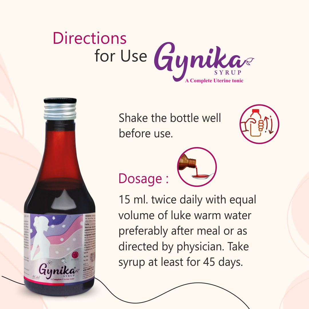 Gynika syrup a complete Uterine tonic, Health & Beauty Tonic, 200 Ml(Pack Of 3)