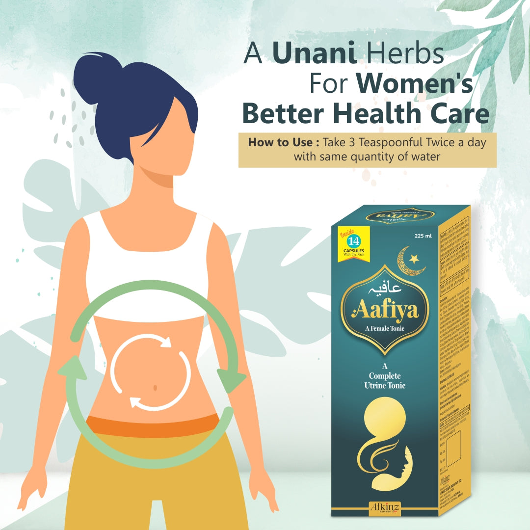 Aafiya UnaniSyrup Formulation For Female Uterine Problems, leukorrhea
