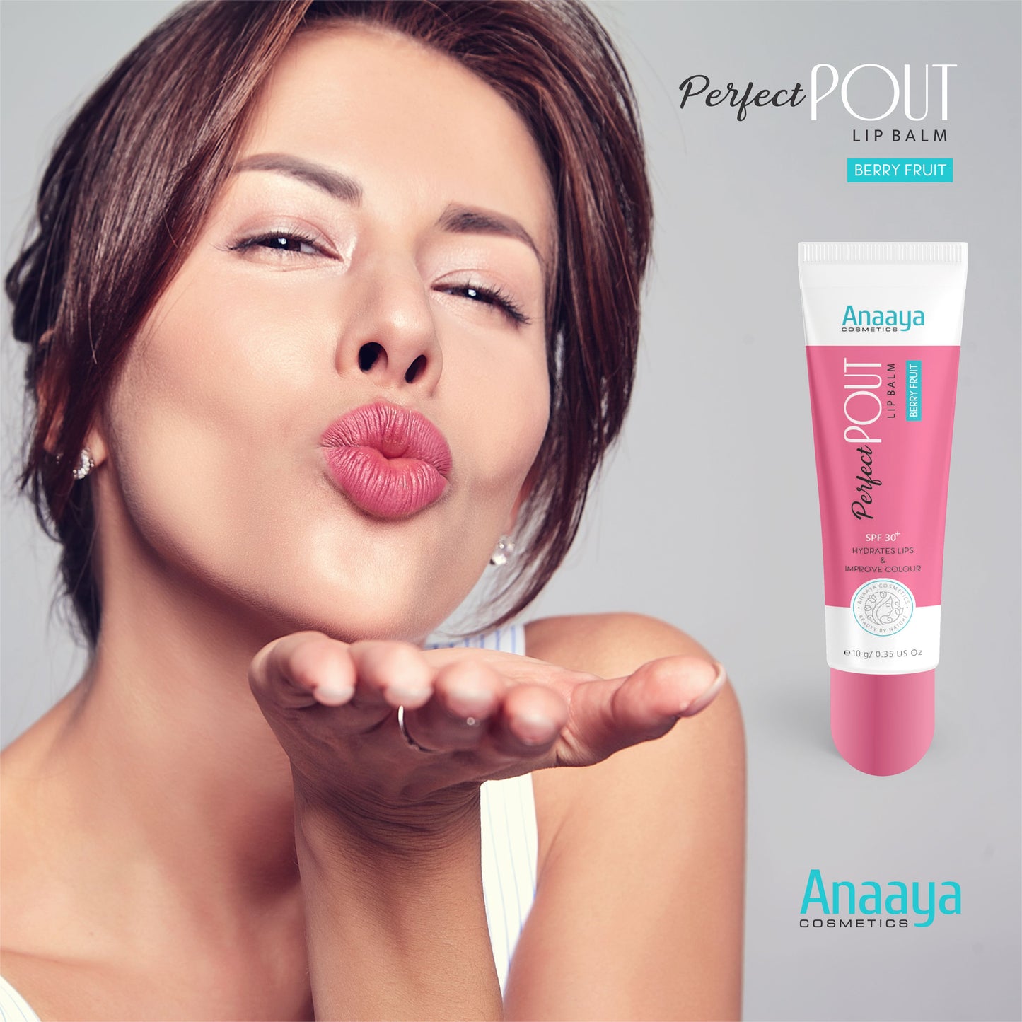 Anaaya Perfect Pout Lip Balm SPF 30 Enriched with Shea and Cocoa Butter Berry Fruit