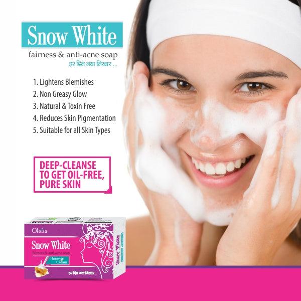 snow white Cream & Soap Combo Pack For Acne , Dark Circle , Pimple - Olefia Biopharma Limited