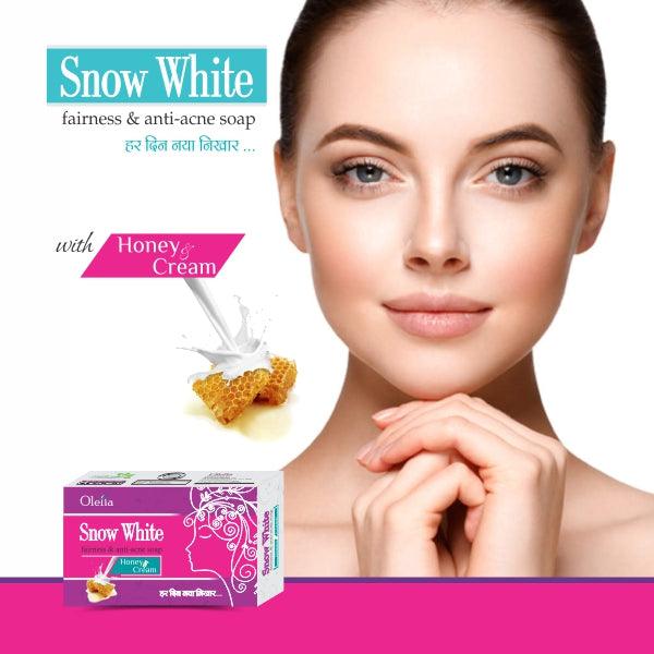 Snow White 2 Cream & 2 Pearl Face Wash and 2 Soap for Acne, Dark Circles, Pimples, Black Spots - Olefia Biopharma Limited