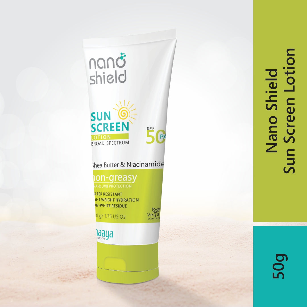 Nano Shield Shea Butter & Niacinamide SPF 50 PA+++ Sunscreen Lotion 50g (Pack of 2)
