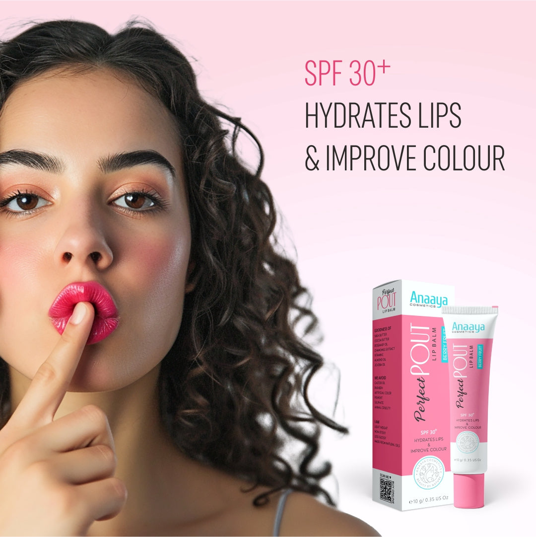 Anaaya Perfect Pout Lip Balm SPF 30 Enriched with Shea and Cocoa Butter Berry Fruit
