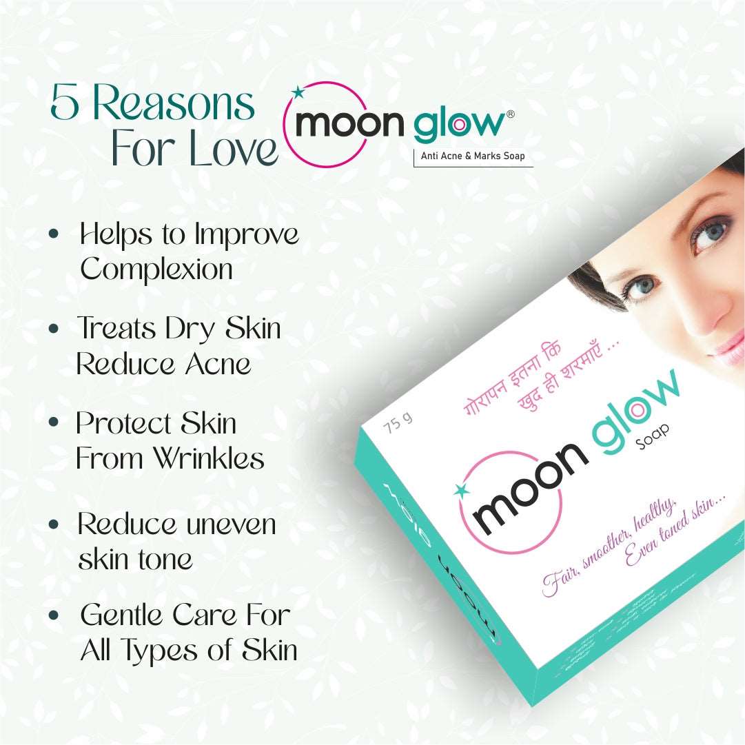 Moon Glow Cream & Soap for Acne, Pimples, Black Spots, Dark Circles, Stretch Marks, Anti-Aging and Fairness (2 Cream + 4 soap)