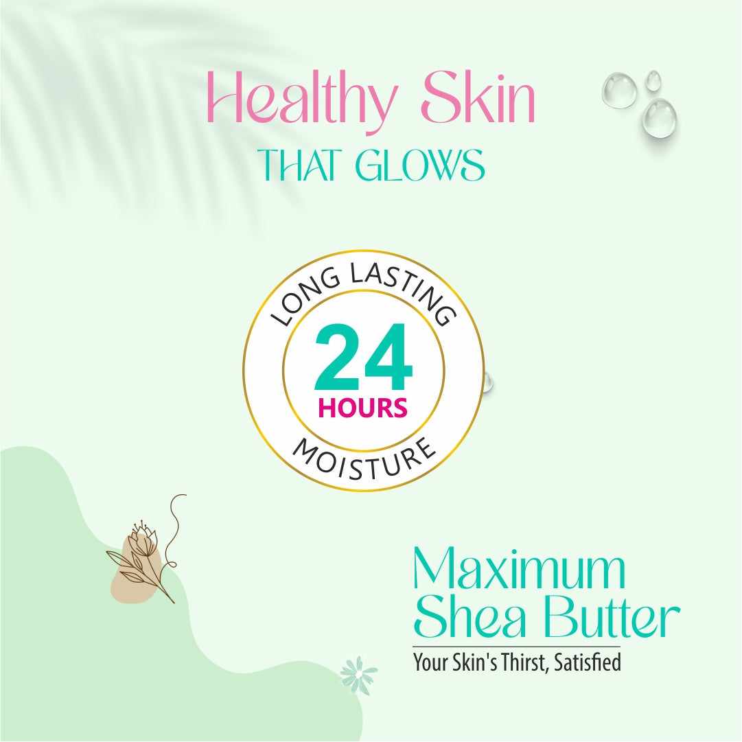 Moon Glow Body Butter | Hydrating & Moisturising Cream | Shea Butter, cocoa butter & Vitamin E | 24 Hr Moisturisation | Fast Absorbing | Perfect Moisture (100g)