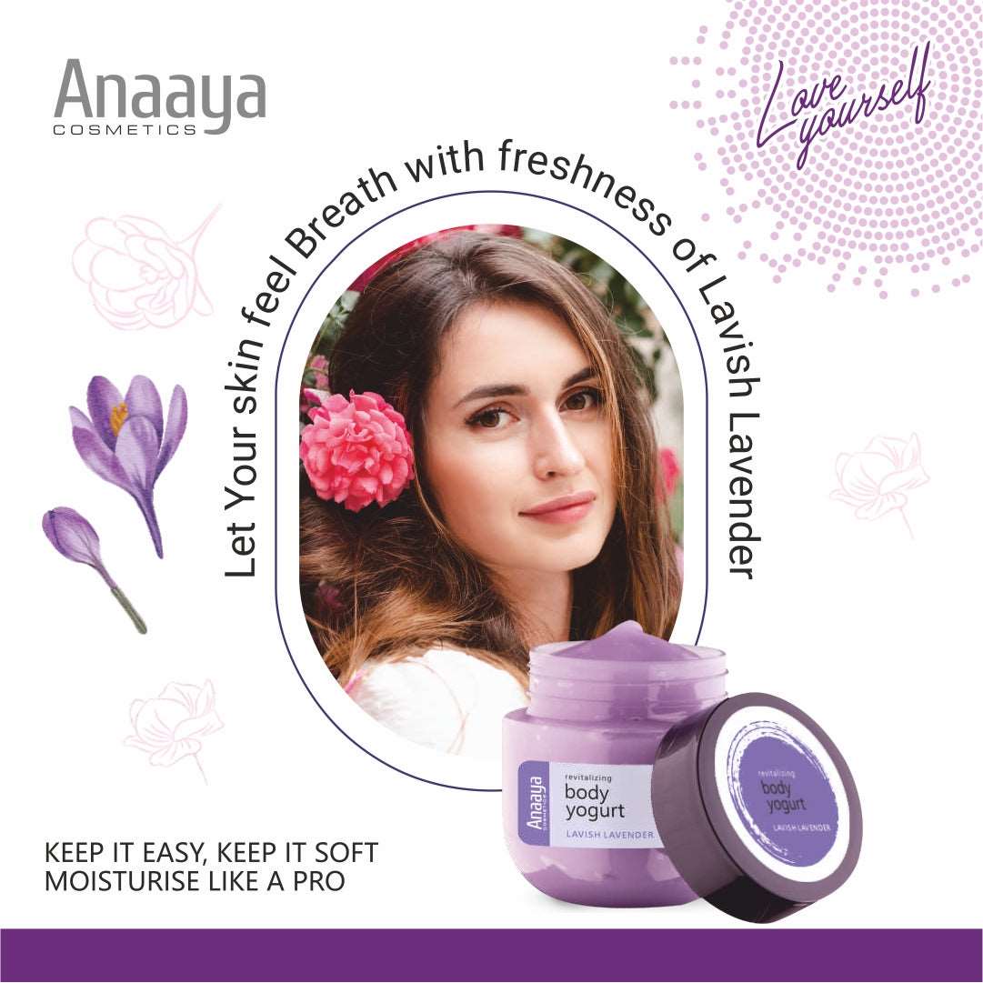 Anaaya Revitalizing Body Yogurt | Lavish Lavender | Instant Absorb, Deep Penetrate, Light Weight and Non Sticky 200ml