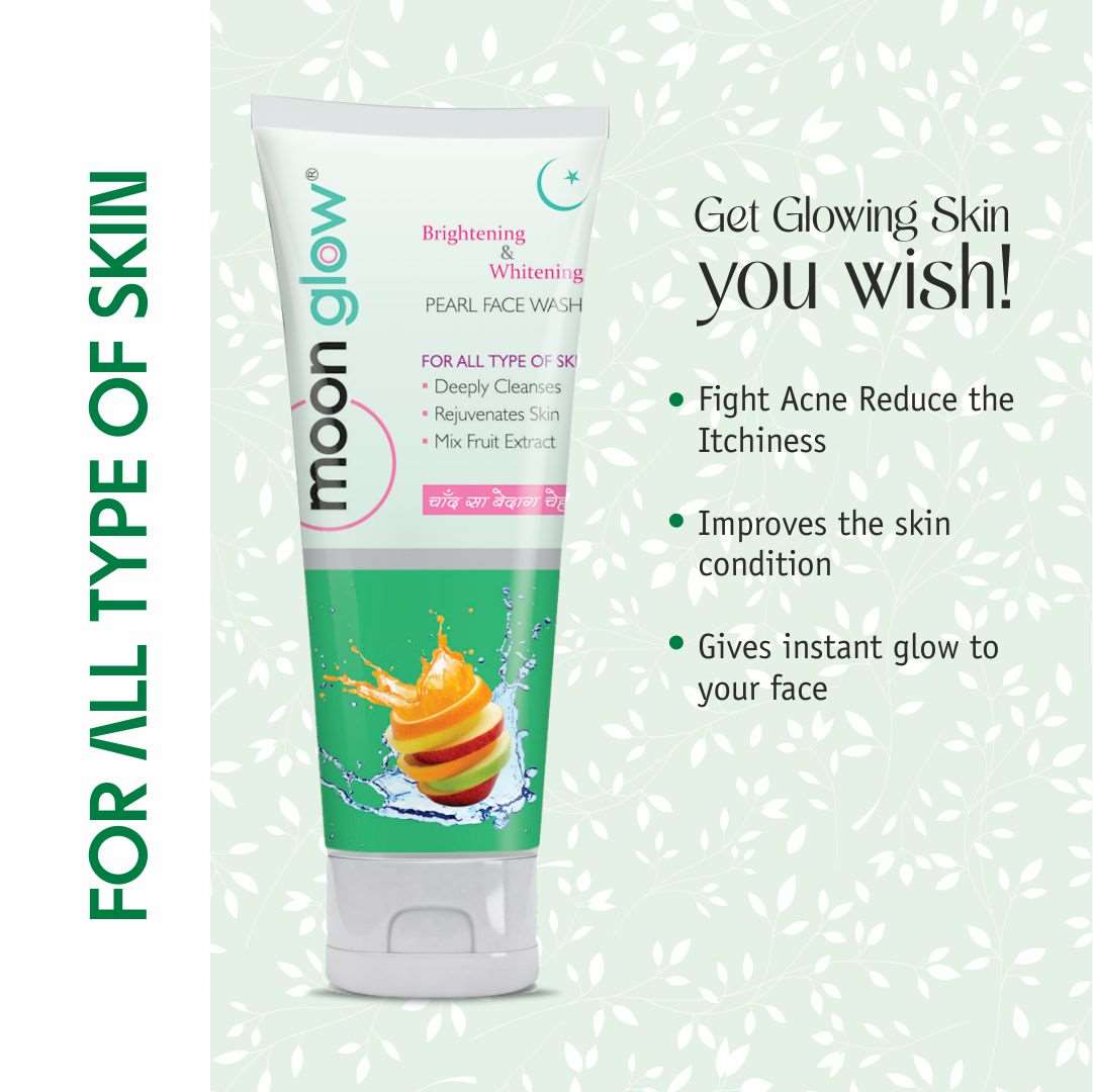 Moon Glow Cream & Pearl Face Wash for Acne, Pimples, Black Spots, Dark Circles, Stretch Marks, Anti-Aging and Fairness (1 Cream + 1 Pearl Face Wash)