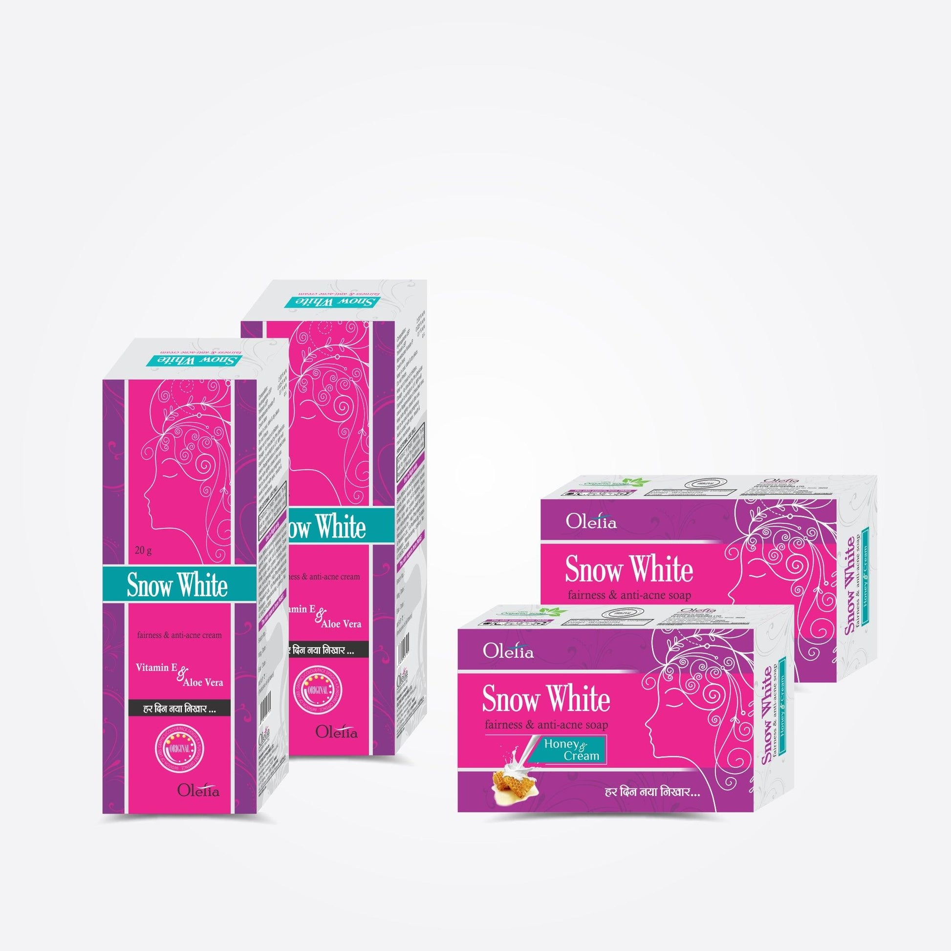 Snow White 2 Cream & 2 Soap Combo Pack - Olefia Biopharma Limited