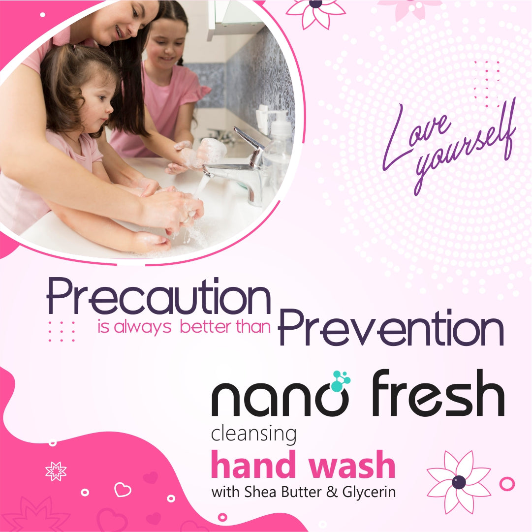 Nano Fresh Strawberry and Vanila Cleansing hand wash 300ML  | Blended with Shea Butter and Glycerine | Kills 99.9% Harmful Germs
