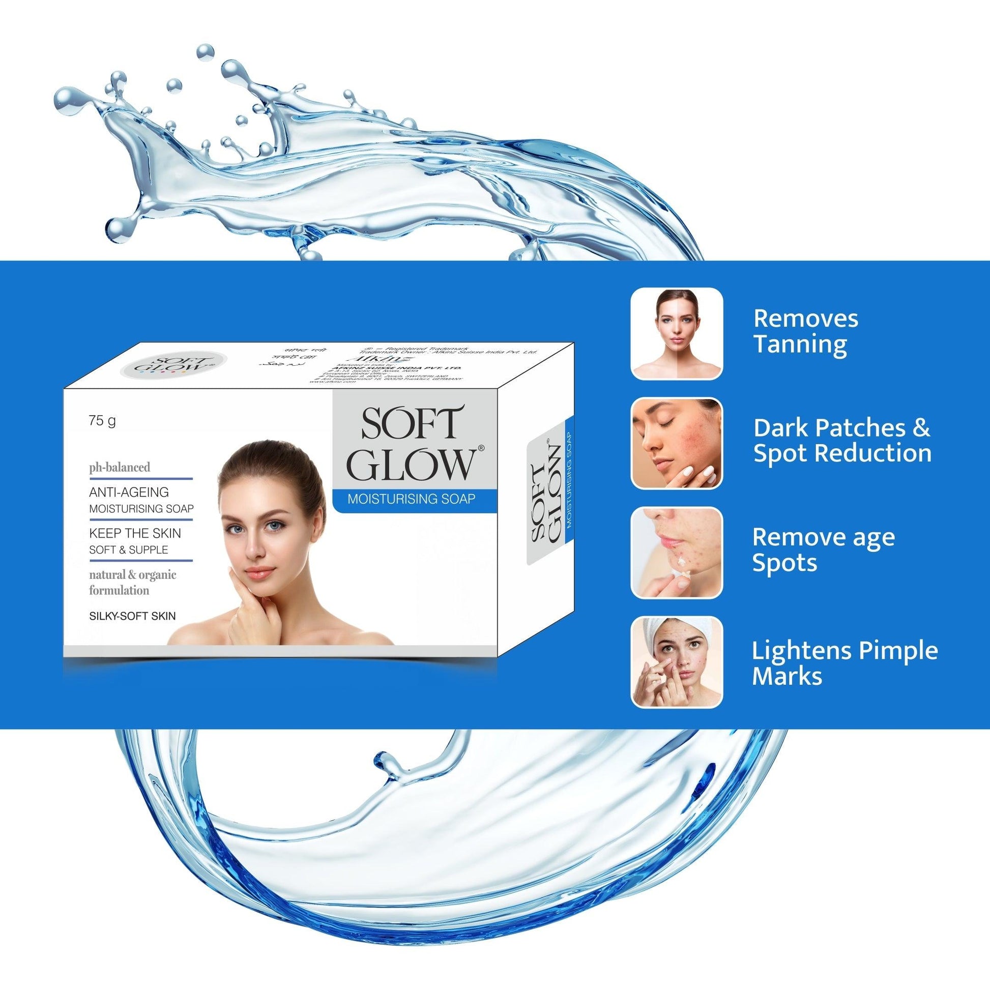 Soft Glow 2 Cream & 2 Soap Combo Pack For Acne , Dark Circle , Pimple - Olefia Biopharma Limited