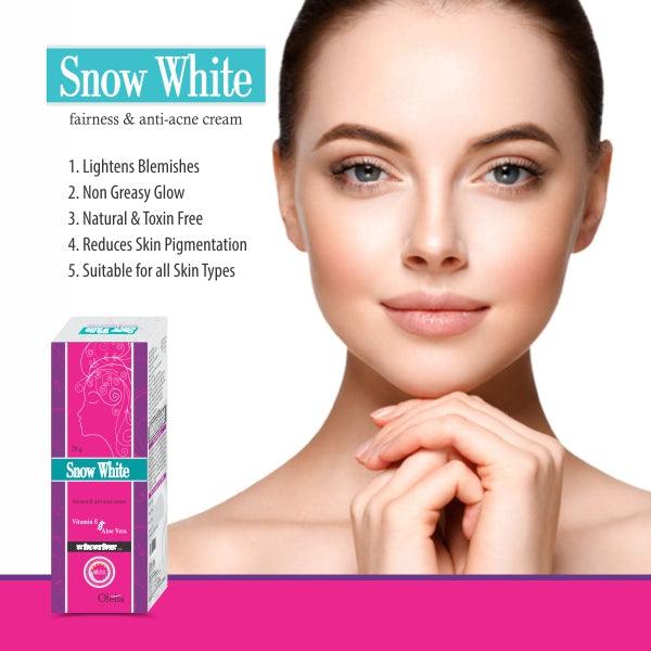 Snow White 2 Cream & 2 Soap Combo Pack For Acne , Dark Circle , Pimple - Olefia Biopharma Limited